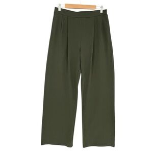 Saint + Sofia Wide Leg Pull-On Pants Size 8 Green Organic Cotton NWOT